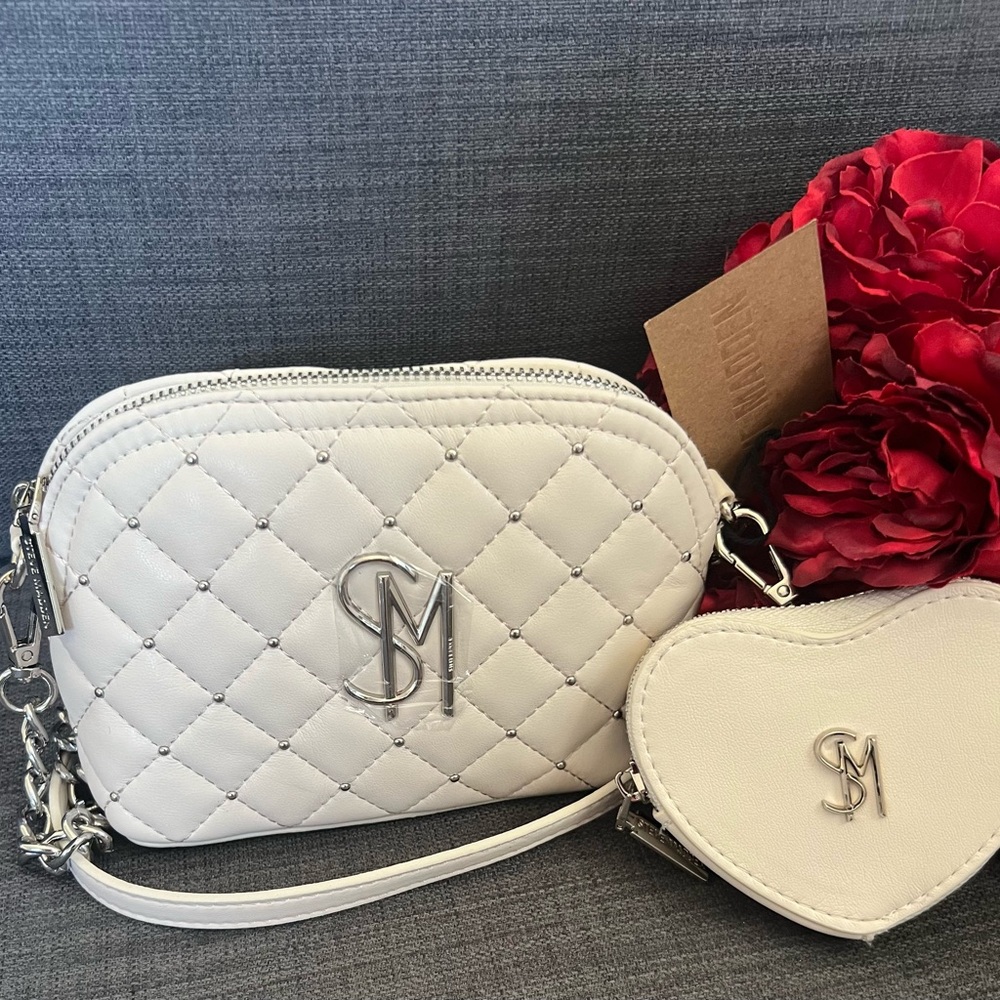 NWT STEVE MADDEN BMAGGS SMALL CROSSBODY DOM BAG PURSE WITH BADDS CASE - Picture 1 of 8